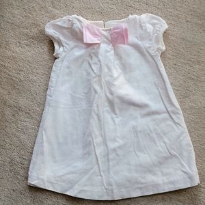 Janie and Jack White w/ pink dots short sleeve dress